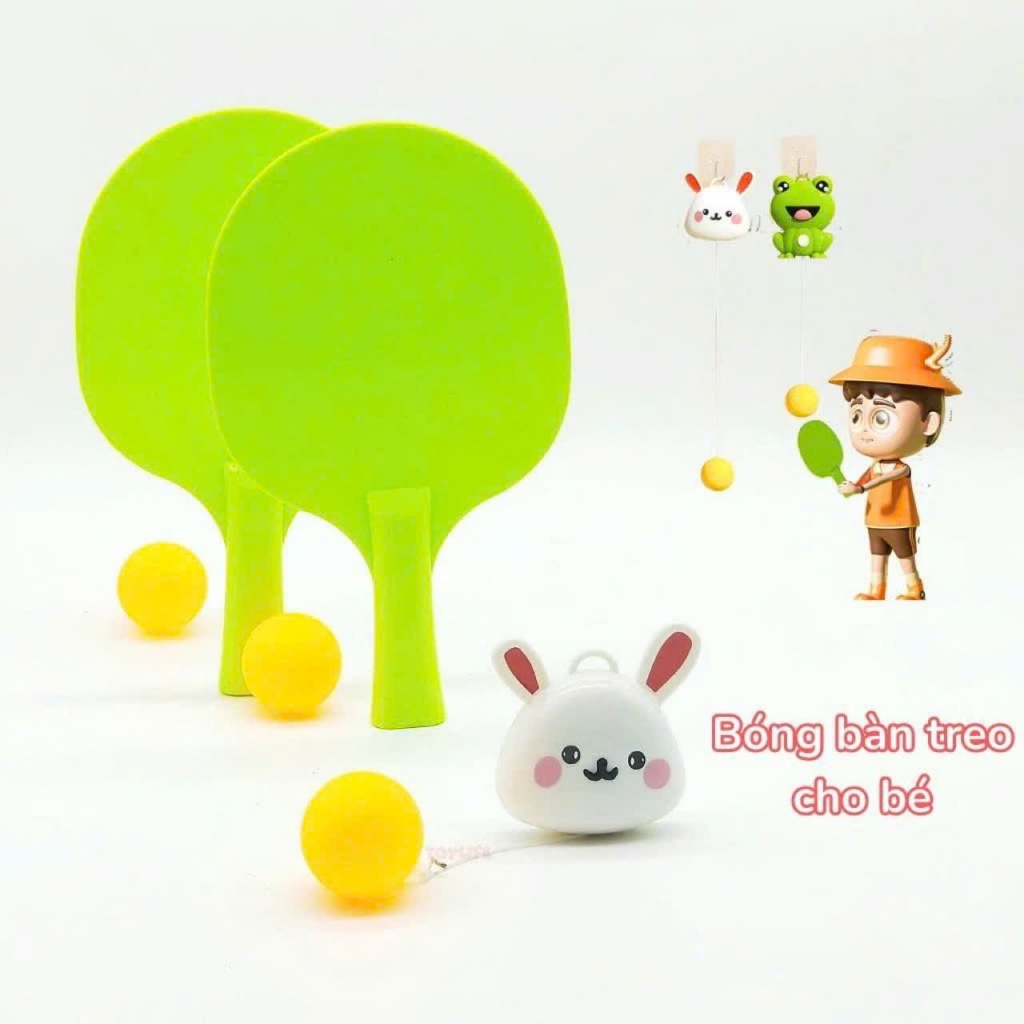 Đồ chơi bóng bàn treo tường gắn cửa luyện tập đánh bóng bàn vận động thể thao trong nhà tăng khả năng phản xạ cho bé