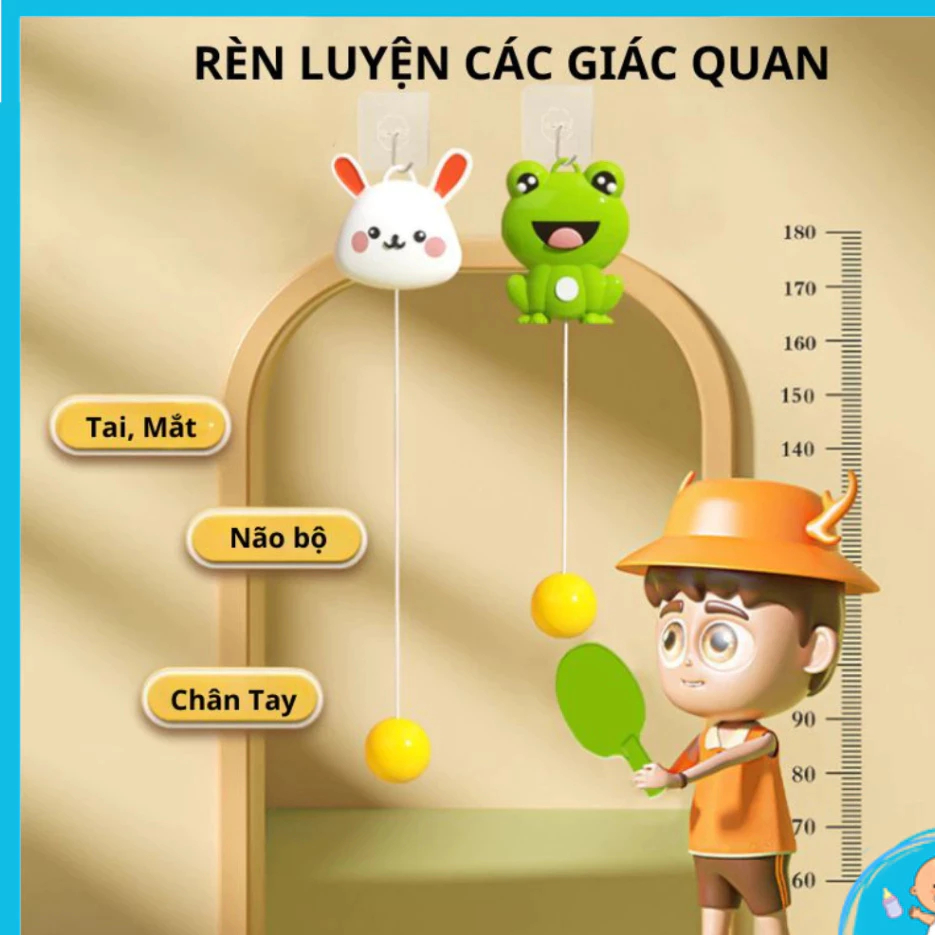 Đồ chơi bóng bàn treo tường gắn cửa luyện tập đánh bóng bàn vận động thể thao trong nhà tăng khả năng phản xạ cho bé