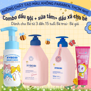 Combo Dầu gội + Sữa tắm trẻ em XYBEIBI từ 3-15 tuổi công nghệ đặc biệt dịu nhẹ, dung tích 520ml mã T3