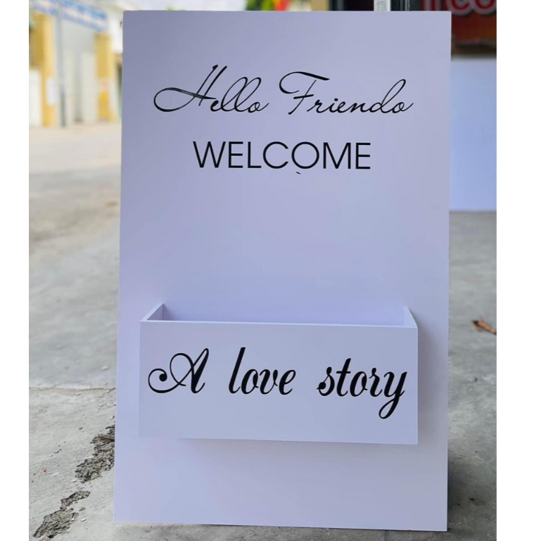 Bảng Welcome Đám Cưới Hộp Hoa 3D Formex Cao Cấp In Tên Theo Yêu Cầu