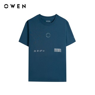 Owen - Áo T-shirt Relaxfit TSN243841 màu Xanh chất liệu CVC Spandex