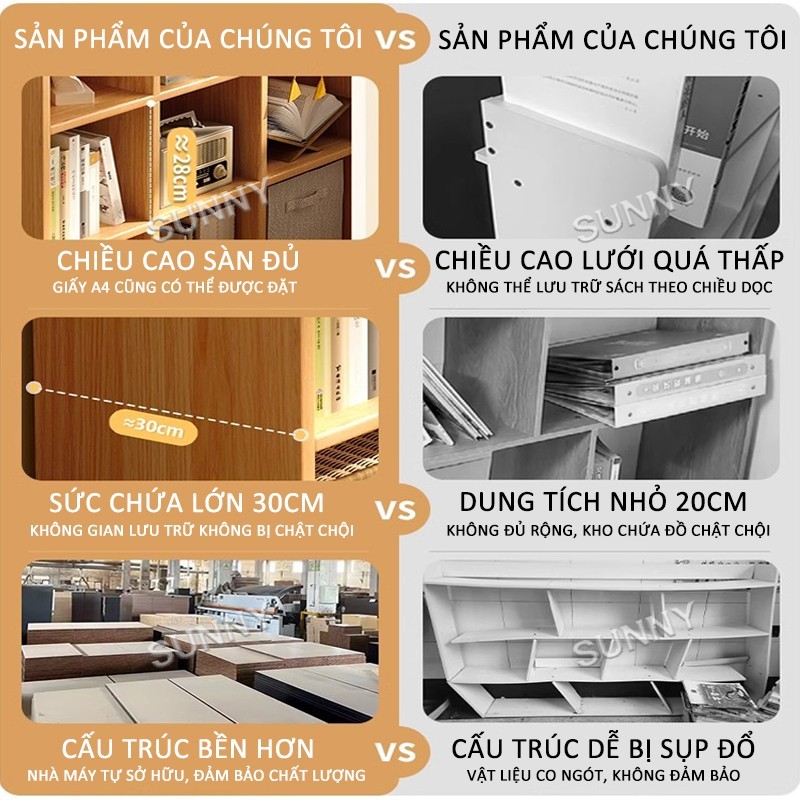 SUNNY Kệ để đồ nhiều ngăn kệ ô vuông nhỏ gọn tiết kiệm diện tích phòng khách phòng ngủ hiện đại