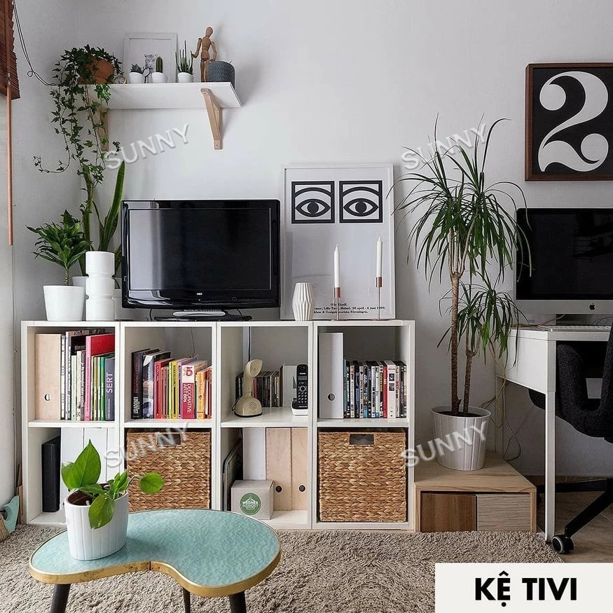 SUNNY Kệ để đồ nhiều ngăn kệ ô vuông nhỏ gọn tiết kiệm diện tích phòng khách phòng ngủ hiện đại