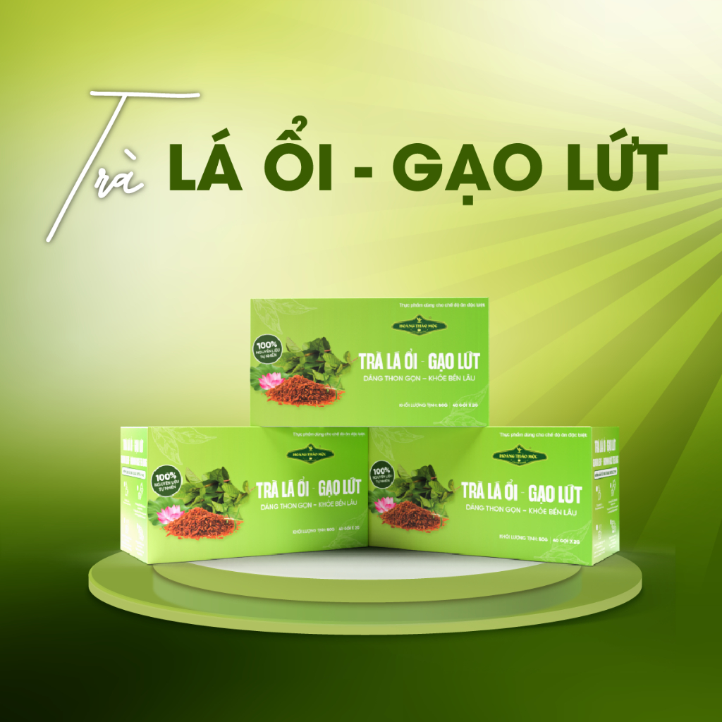 Trà Gạo Lứt - Lá Ổi túi lọc - Cân đối V2