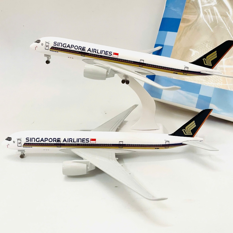 MÁY BAY AIRBUS A350-900 HÃNG HÀNG KHÔNG SINGAPORE AIRLINES MÔ HÌNH HỢP KIM TỈ LỆ 1:400 BÁNH XE LIỀN THÂN