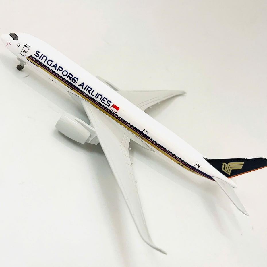 MÁY BAY AIRBUS A350-900 HÃNG HÀNG KHÔNG SINGAPORE AIRLINES MÔ HÌNH HỢP KIM TỈ LỆ 1:400 BÁNH XE LIỀN THÂN
