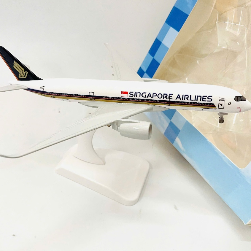 MÁY BAY AIRBUS A350-900 HÃNG HÀNG KHÔNG SINGAPORE AIRLINES MÔ HÌNH HỢP KIM TỈ LỆ 1:400 BÁNH XE LIỀN THÂN