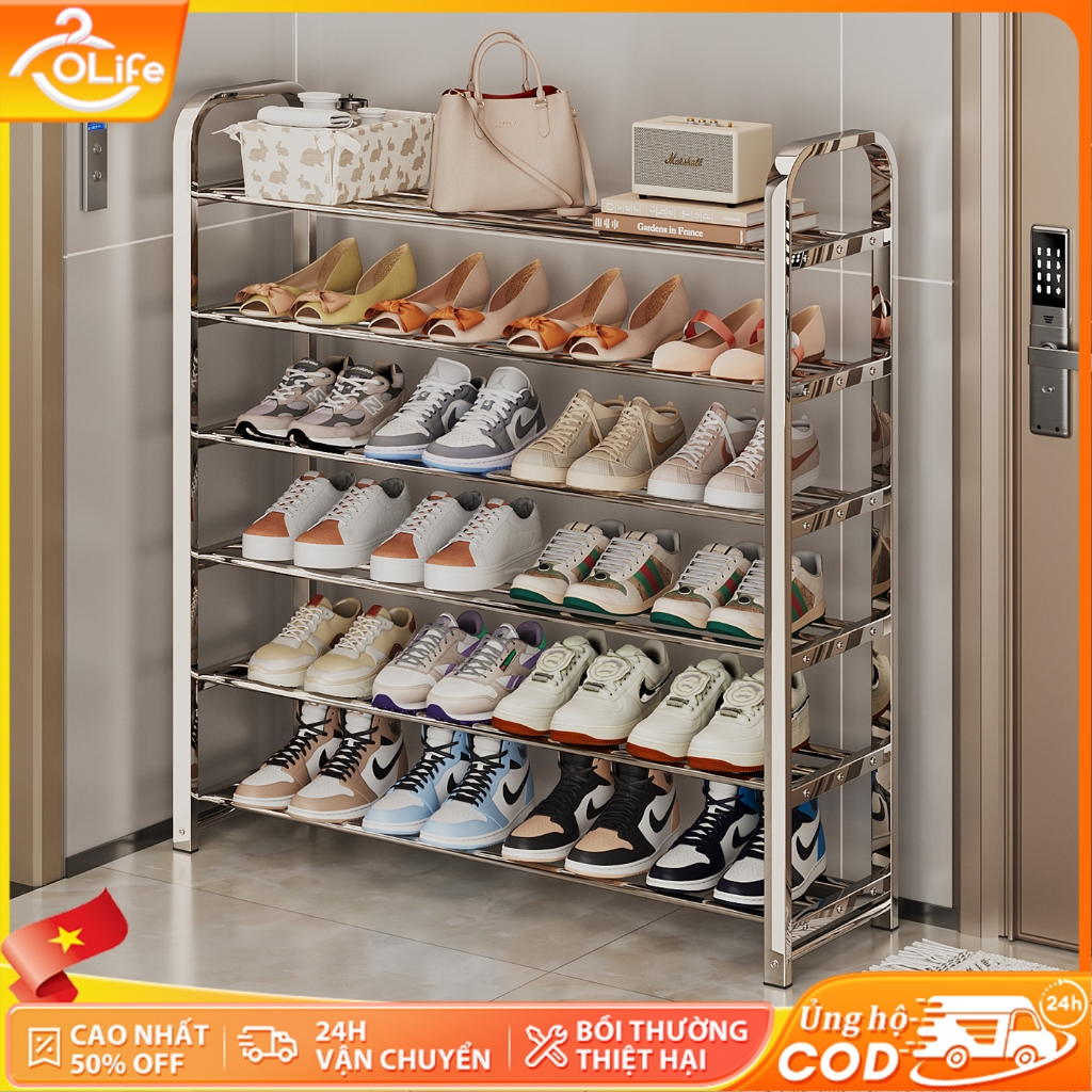 𝐎𝐥𝐢𝐟𝐞 Kệ Để Giày Inox Kệ Giày Dép Đa Năng Nhiều Lớp Siêu Bền Giá Để Giày Dép