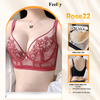 Áo Ngực Nữ 𝐅𝐞𝐞𝐥𝐬𝐲 Bra Định Hình Có Gọng Nâng Đẩy Bản To Gọn Mỡ Lưng Nách Rose 22
