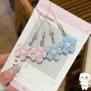 【Chamvn】Trái tim cô gái thạch hoa anh đào điện thoại mặt dây chuyền dễ thương hộp đựng tai nghe đa năng dây đeo