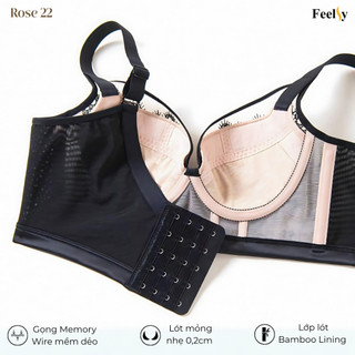 Áo Ngực Nữ 𝐅𝐞𝐞𝐥𝐬𝐲 Bra Định Hình Có Gọng Nâng Đẩy Bản To Gọn Mỡ Lưng Nách Rose 22