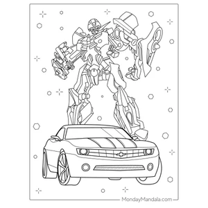 20 tranh tô màu Transformers (Mực và giấy chính hãng - an toàn cho bé)