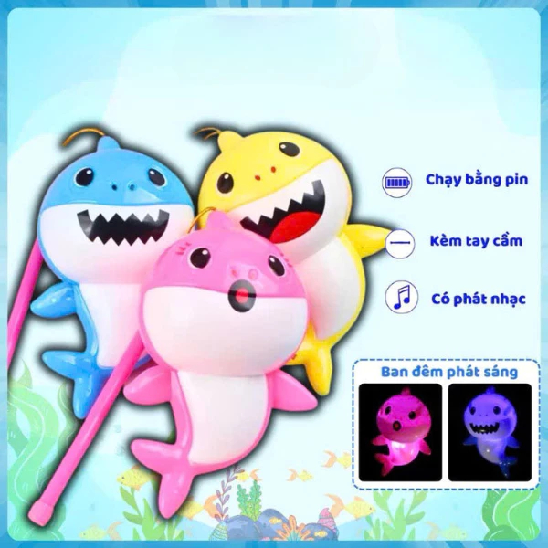 Đồ chơi Đèn Cá Mập hát nhạc vui nhộn, phát sáng cho bé