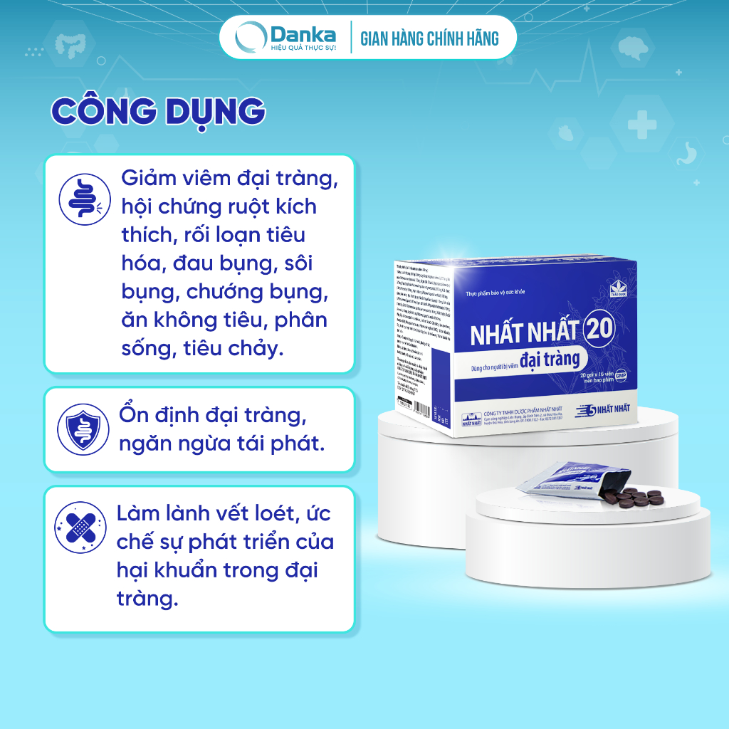 Viên Uống Hỗ Trợ Đại Tràng - Nhất Nhất 20 - Hỗ trợ giảm viêm đại tràng & ngăn ngừa tái phát