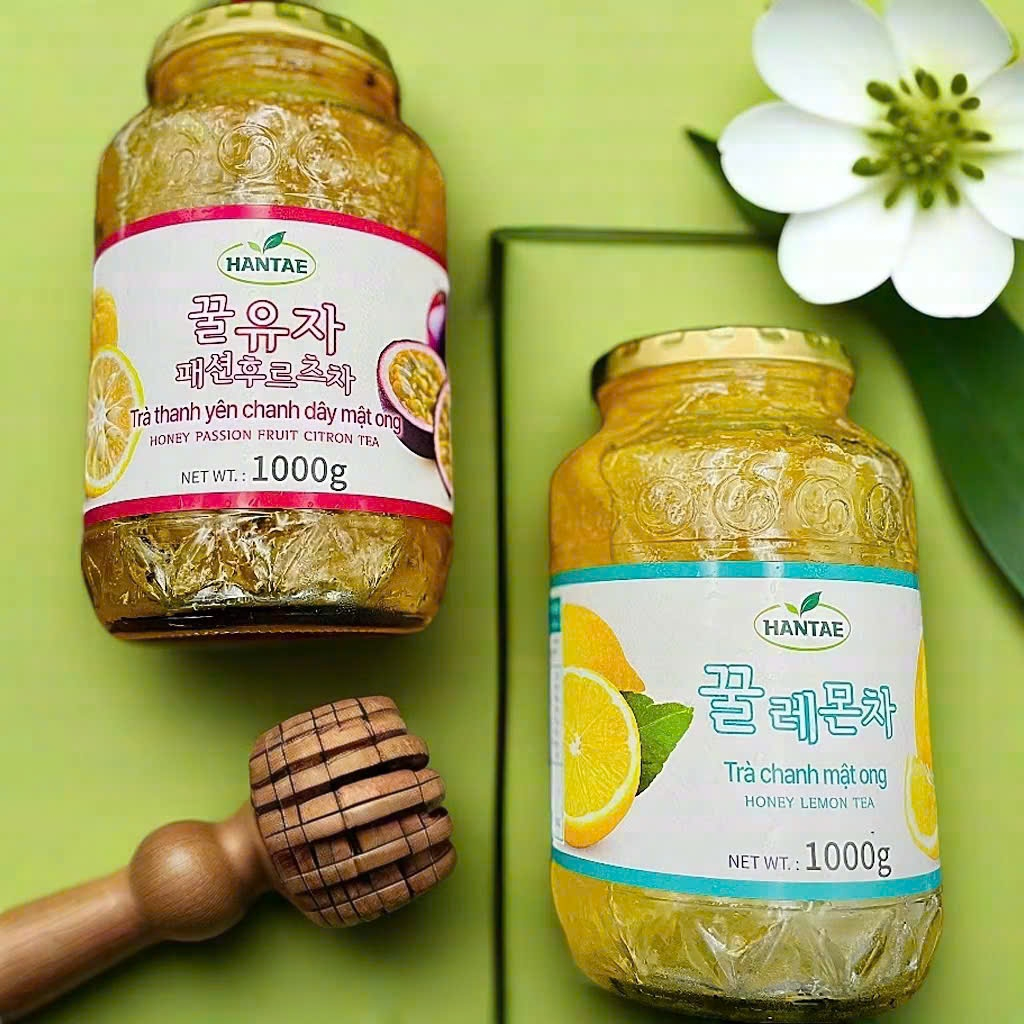 Combo Trà Chanh Dây & Chanh Mật Ong Hàn Quốc – Giải Cảm, Thanh Nhiệt, Dễ Uống, Tốt Cho Cổ Họng Ngon!