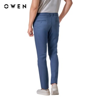 Owen - Quần khaki Slim Fit QKS251276 màu Xanh chất liệu CVC Spandex