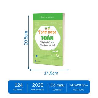 Sách - Take Note Toán 12 - Tổng hợp kiến thức hiểu nhanh, nhớ lâu