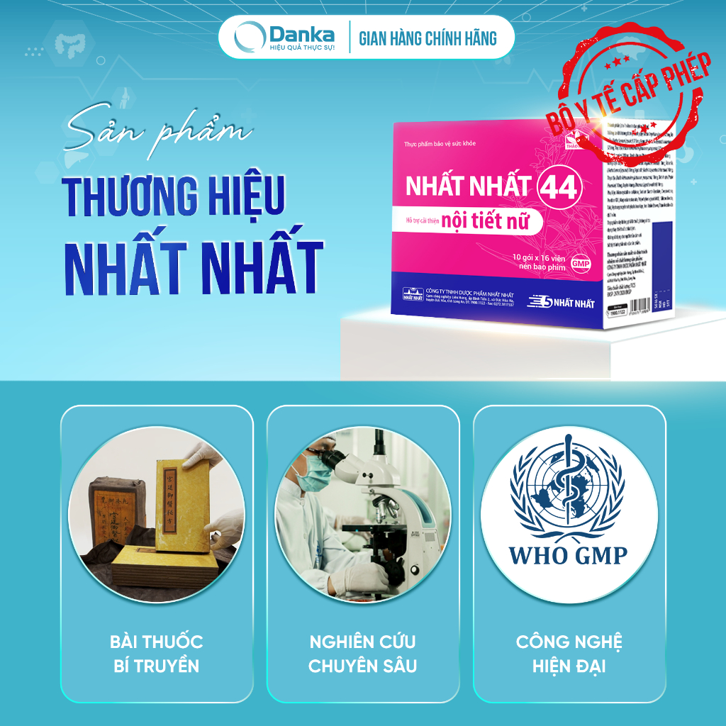 Nhất Nhất 44 - Hỗ trợ cải thiện nội tiết tố nữ, giảm bốc hoả, mất ngủ, sạm da