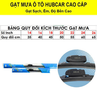 Gạt Mưa Ô Tô Xe Hyundai Elantra Cao Cấp HubCar Thân Mềm Không Xương, Gạt Sạch Êm Ái, Không Để Lại Vệt Nước