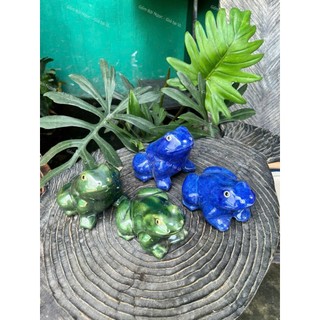 Chú Ếch Xanh Gốm 2 Màu Đứng/Ngồi - Trang Trí Tiểu Cảnh - Sân Vườn - Gốm Lái Thiêu - Gốm Bình Dương