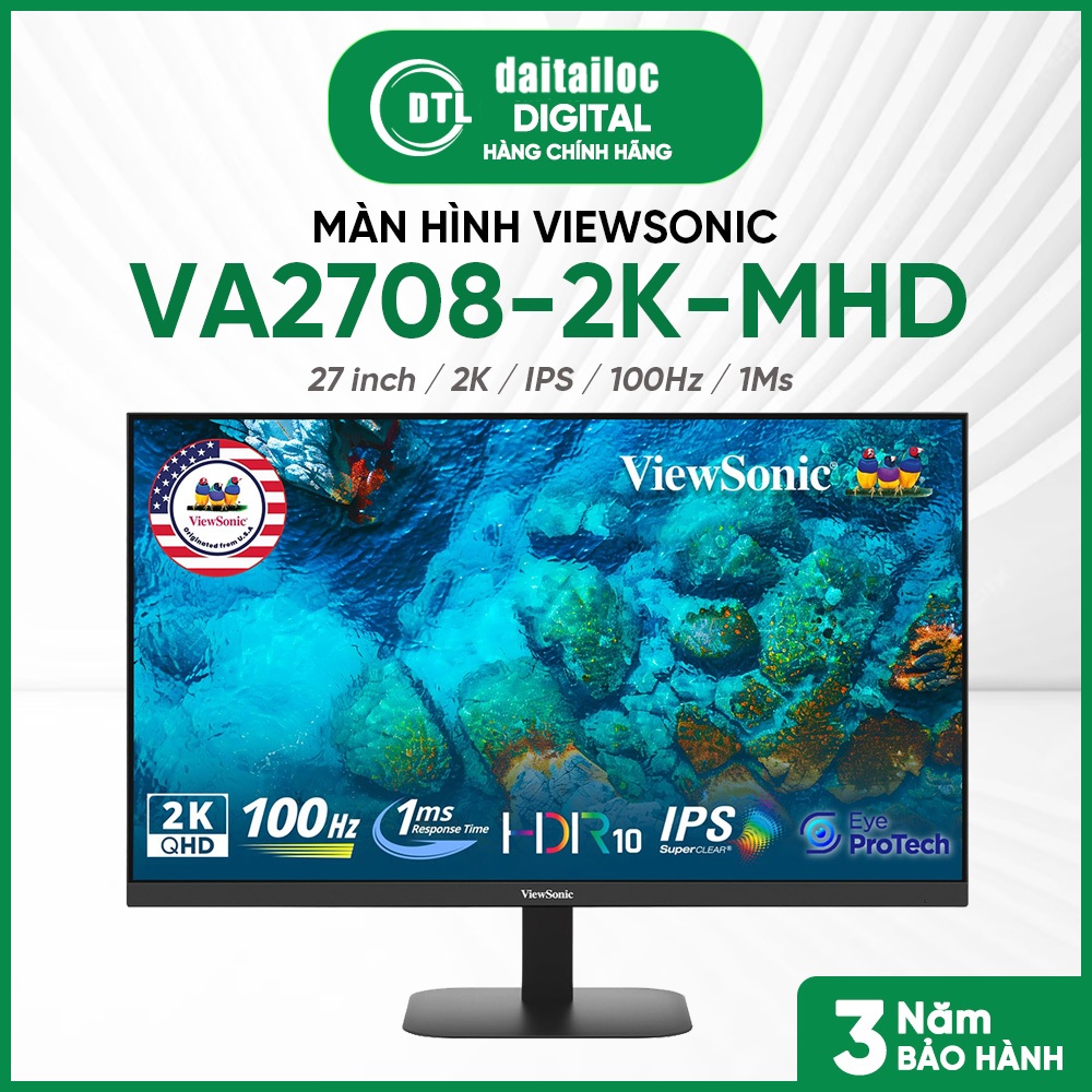 Màn hình Viewsonic VA2708-2K-MHD 27 inch 2k QHD IPS 100Hz 1Ms | Chính ...
