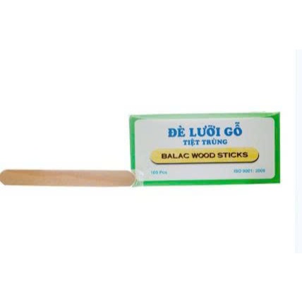 Que Đè Lưỡi Gỗ Tiệt Trùng. Hộp 100 cây( Lạc Việt)