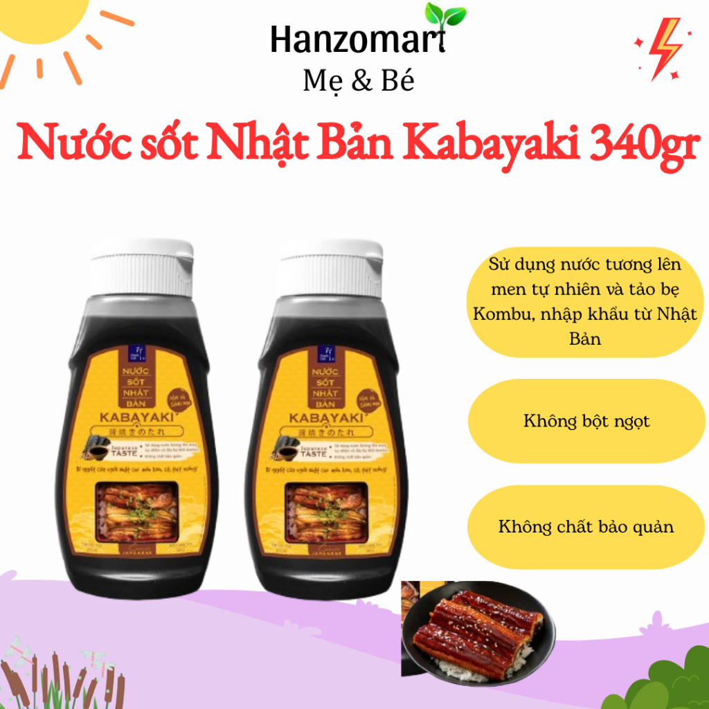 Sốt Kabayaki vị lươn nướng Nhật Bản truyền thông dùng cho gia đình và bé Trên 1 tuổi Hữu cơ Hữu 340g cơ
