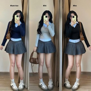 Áo Thun Ôm Body Nữ Tôn Dáng Phối Cổ Sơ Mi Thanh Lịch Aothunbody1118