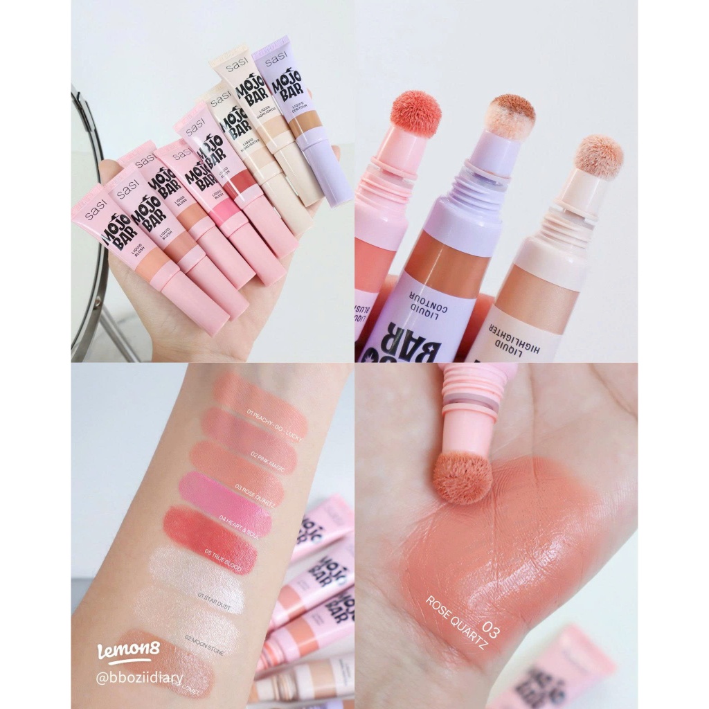 Má Hồng Kem Dạng Lỏng Sasi Mojo Bar Liquid Blush 5ml #03 Rose Quartz