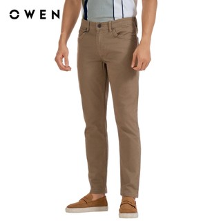 Owen - Quần jean Regular Fit QJR251285 màu Be đậm chất liệu Cotton Spandex