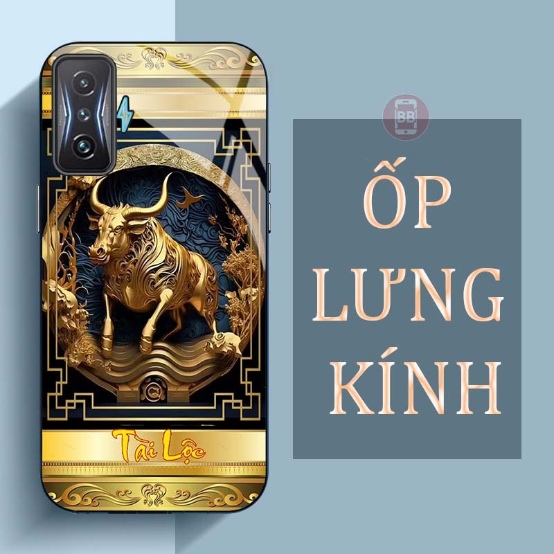 Ốp Lưng XIAOMI REDMI K50 GAMING Mặt Lưng Kính Cường Lực In Hình 12 con giáp Tài Lộc