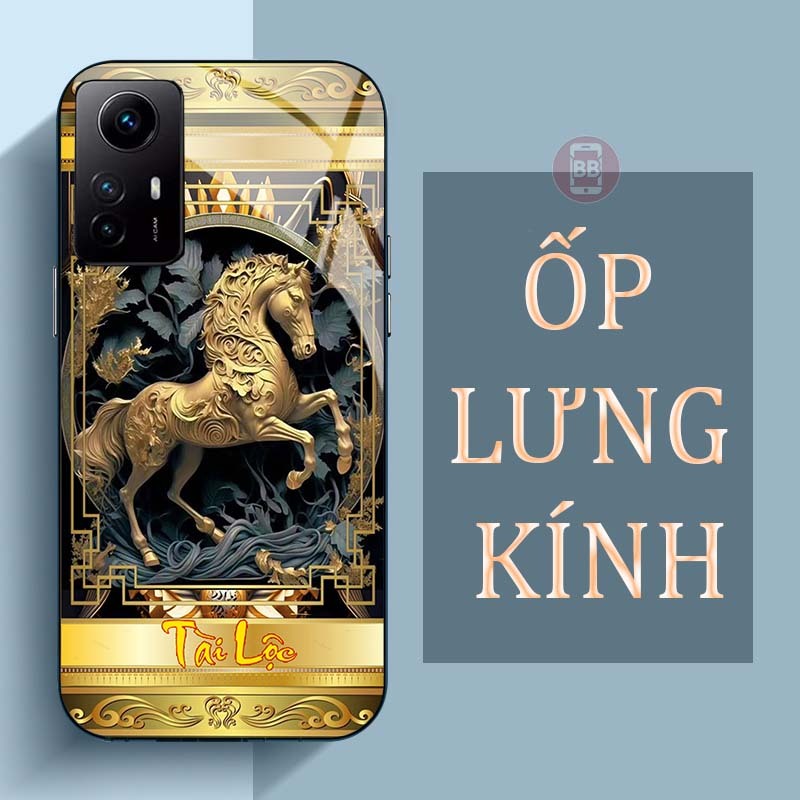Ốp Lưng XIAOMI REDMI NOTE 12S Mặt Lưng Kính Cường Lực In Hình 12 con giáp Tài Lộc