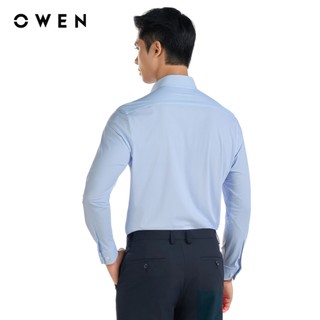 Owen - Áo sơ mi dài tay Regular Fit AR250052DT màu Xanh nhạt chất liệu Knit