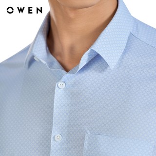 Owen - Áo sơ mi dài tay Regular Fit AR250052DT màu Xanh nhạt chất liệu Knit