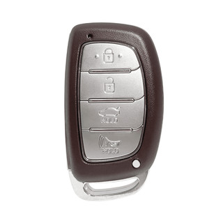 ốp chìa khóa Hyundai Creta,ốp chìa khóa Hyundai Stargazer 4 phím bấm chất liệu kim loại phối da (ZHB4)