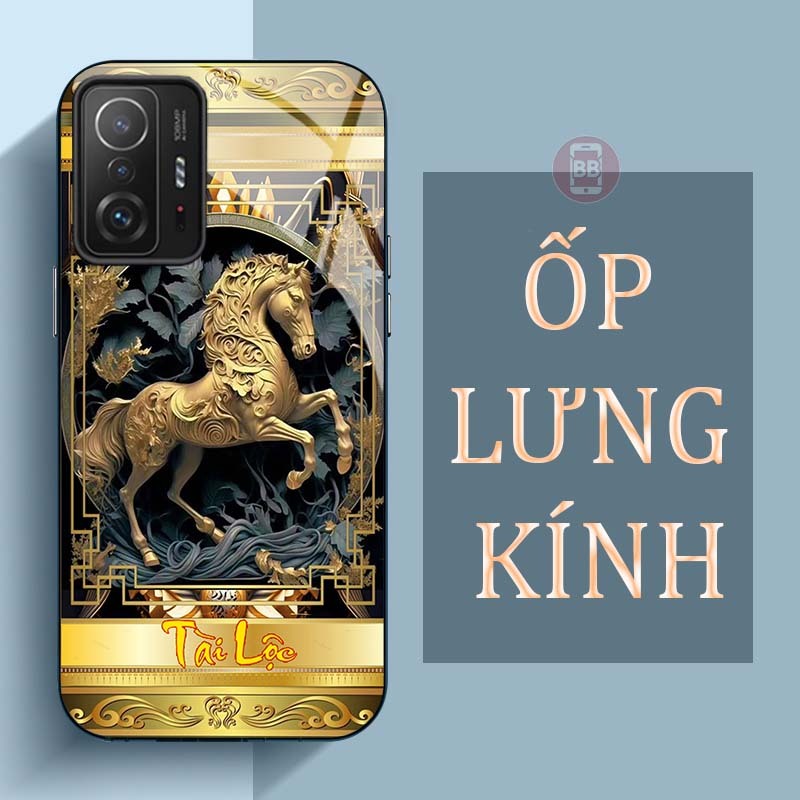Ốp Lưng XIAOMI 11T 5G, 11T PRO 5G Mặt Lưng Kính Cường Lực In Hình 12 con giáp Tài Lộc