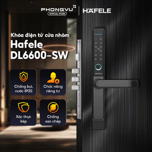 [Miễn Phí Lắp Đặt] Khóa điện tử Hafele cửa nhôm DL6600-SW (912.20.145) - Bảo hành 24 tháng