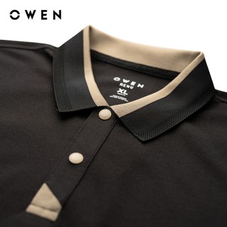 Owen - Áo polo Bodyfit APV252545 màu Đen chất liệu Poly recycled (Renu)