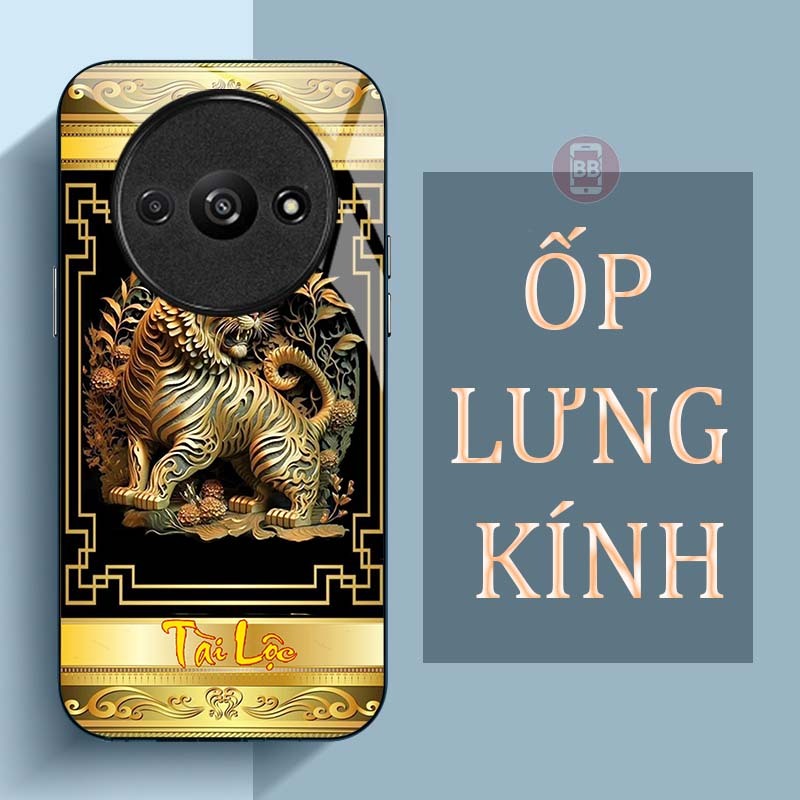 Ốp Lưng XIAOMI REDMI A3 Mặt Lưng Kính Cường Lực In Hình 12 con giáp Tài Lộc