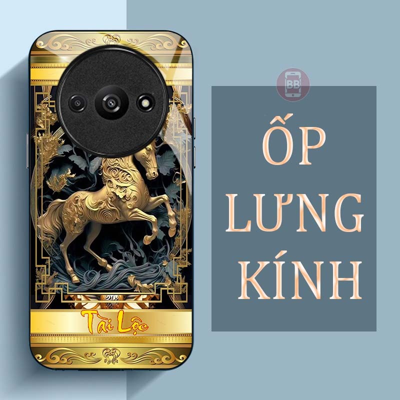 Ốp Lưng XIAOMI REDMI A3 Mặt Lưng Kính Cường Lực In Hình 12 con giáp Tài Lộc