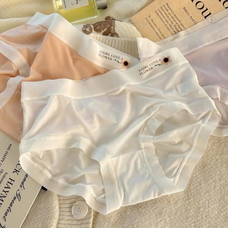 [LOẠI 1] Combo 10c quần lót nữ su băng lụa hoa trà mát lạnh cao cấp màu pastel thông thoáng thấm hút mồ hôi