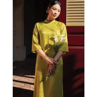 Áo Dài Cách Tân Gấm Hoa Cổ 2p – Sang Trọng, Thướt Tha, Nữ Tính | Áo dài Phương Linh