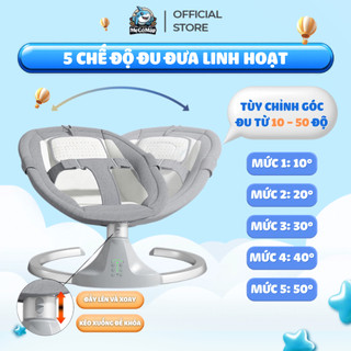 Nôi Điện Cho Bé LAMPA Tựa Lưng Điều Chỉnh 3 Tư Thế + Điều Khiển Từ Xa Đưa Tự Động Giúp Bé Ngủ Ngon