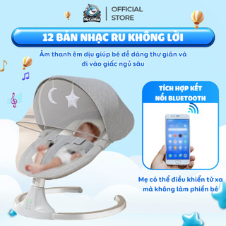 Nôi Điện Cho Bé LAMPA Tựa Lưng Điều Chỉnh 3 Tư Thế + Điều Khiển Từ Xa Đưa Tự Động Giúp Bé Ngủ Ngon