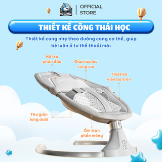 Nôi Điện Cho Bé LAMPA Tựa Lưng Điều Chỉnh 3 Tư Thế + Điều Khiển Từ Xa Đưa Tự Động Giúp Bé Ngủ Ngon