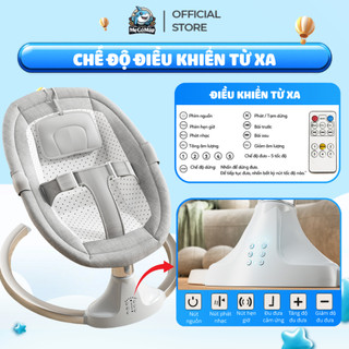 Nôi Điện Cho Bé LAMPA Tựa Lưng Điều Chỉnh 3 Tư Thế + Điều Khiển Từ Xa Đưa Tự Động Giúp Bé Ngủ Ngon