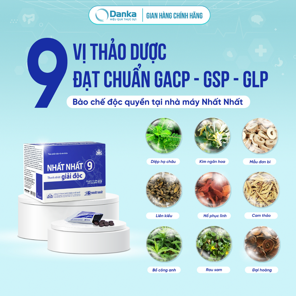 Nhất Nhất 9 - Hỗ trợ Thanh Nhiệt Giải Độc, Giảm mụn nhọt, mẩn ngứa, táo bón, nhiệt miệng