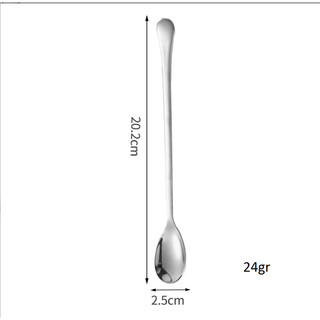 Combo 4/6/12 Chiếc Thìa Cà Phê Đá Sinh Tố 20cm Inox 304 Miệng Bầu Muỗng Thép Không Rỉ