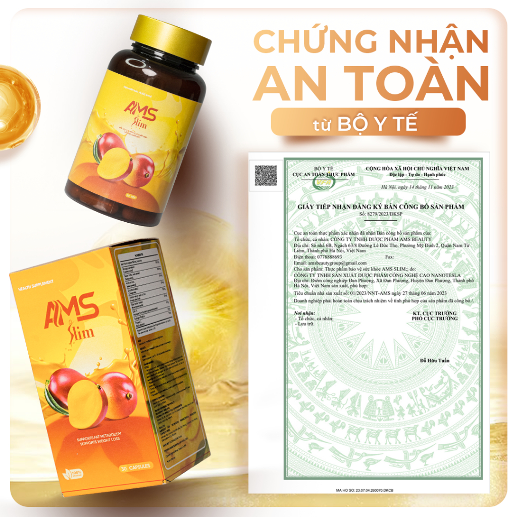 Viên Uống Hỗ Trợ Giảm Cân AMS SLIM Hỗ Trợ Chuyển Hóa Chất Béo Giảm
