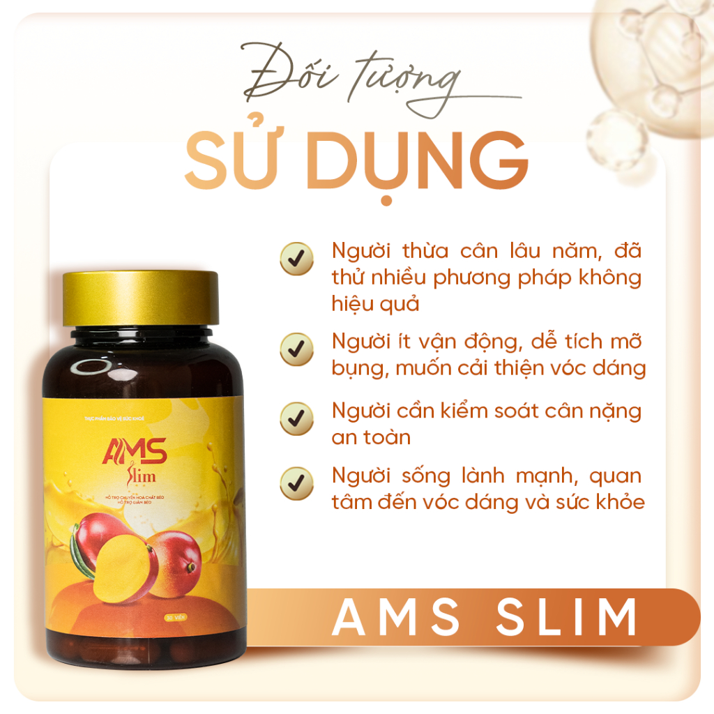 Viên Uống Hỗ Trợ Giảm Cân AMS SLIM Hỗ Trợ Chuyển Hóa Chất Béo Giảm